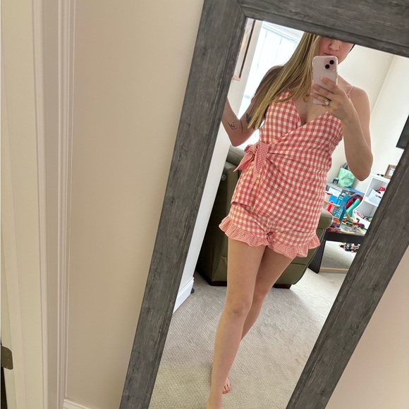 Lovers + Friends gingham wrap top and shorts - Picture 5 of 5